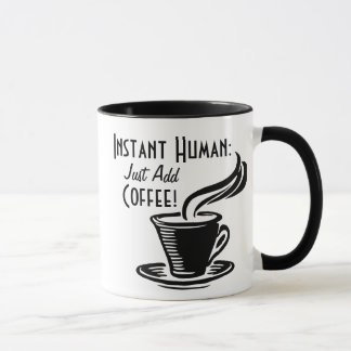 Sofortiger Mensch addieren gerade Kaffee Tasse