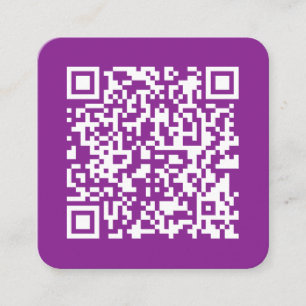 Sofortiger QR-Code mit Ihrer Website-URL Lila Quadratische Visitenkarte