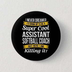 Sofortiger Softball-Trainer Danke Lustiges Geschen Button