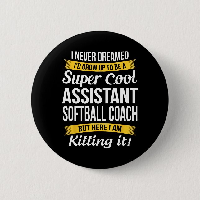 Sofortiger Softball-Trainer Danke Lustiges Geschen Button (Vorderseite)
