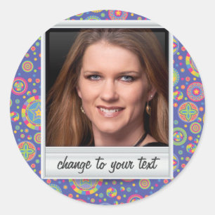 Sofortiges Foto - Fotoframe mit Muster Runder Aufkleber