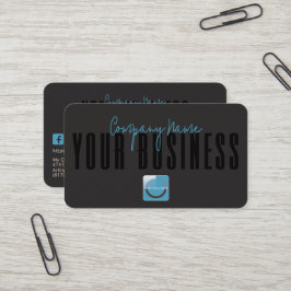Sofortiges modernes schwarzes blaues Logo Generic Visitenkarte