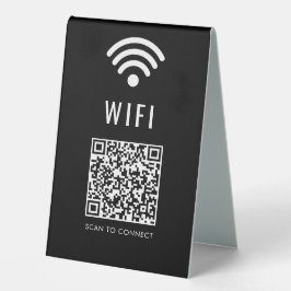 Sofortiges WiFi Access Black Table Sign mit QR Cod Tischaufsteller
