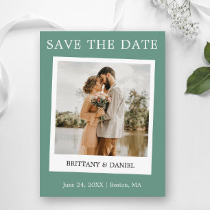Sofortkamera Save The Date Eukalyptus Grün Postkarte
