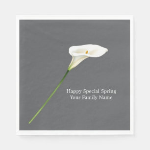 Sofortminimalist weiße Calla-Lilie Serviette