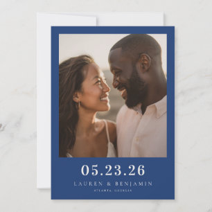 Sofotografiertes Navy-Minimalistendesign Save The Date