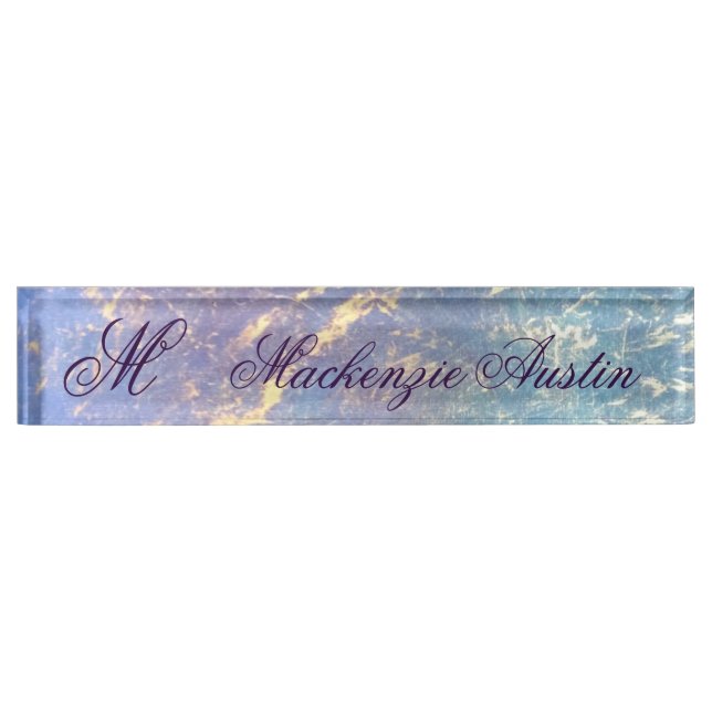 Soft Abstrakt | Monogramm für Pastell und Gold-Spr Namensplakette (Vorderseite)