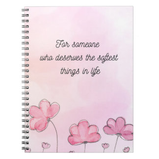 Soft Aesthetic Floral Notebook Cute Journal Notizblock
