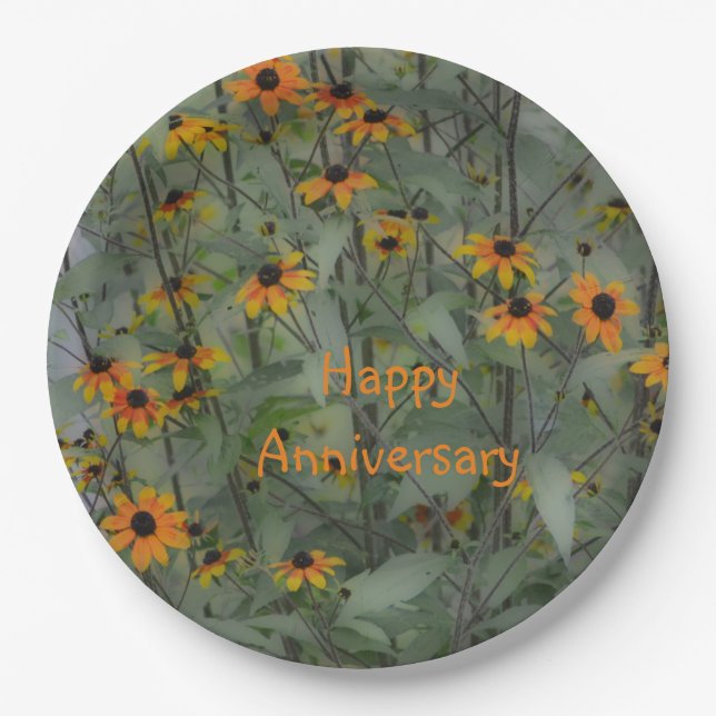 Soft and Dreamy Happy Anniversary Pappteller (Vorderseite)