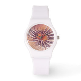 Soft and tenderderness Fraktal Fantasy Blume Armbanduhr