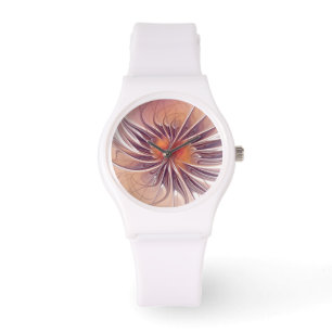 Soft and tenderderness Fraktal Fantasy Blume Armbanduhr