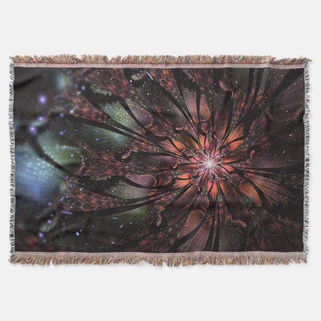 Soft and tenderderness Fraktal Fantasy Blume Decke (Vorderseite)