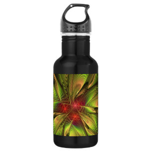 Soft and tenderderness Fraktal Fantasy Blume Edelstahlflasche