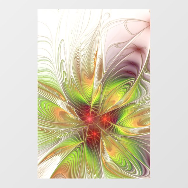 Soft and tenderderness Fraktal Fantasy Blume Fensteraufkleber (Blatt)