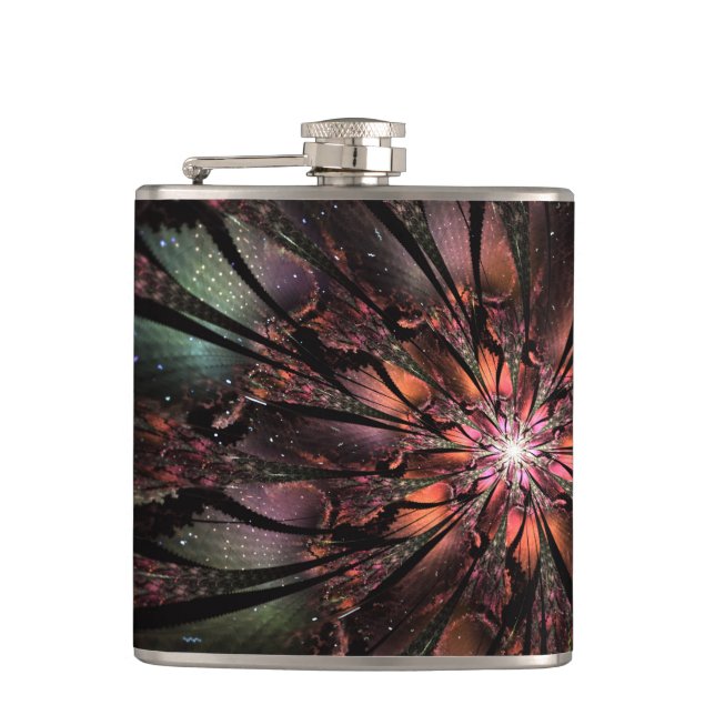 Soft and tenderderness Fraktal Fantasy Blume Flachmann (Vorderseite)