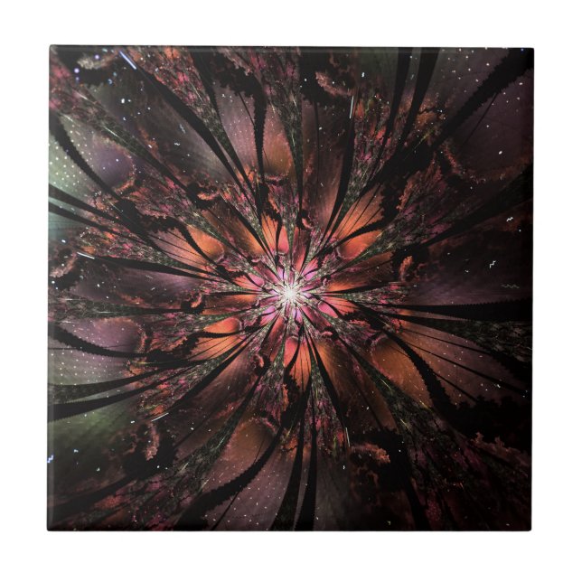 Soft and tenderderness Fraktal Fantasy Blume Fliese (Vorderseite)