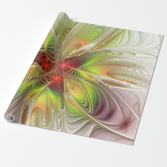Soft and tenderderness Fraktal Fantasy Blume Geschenkpapier (Ungerollt)
