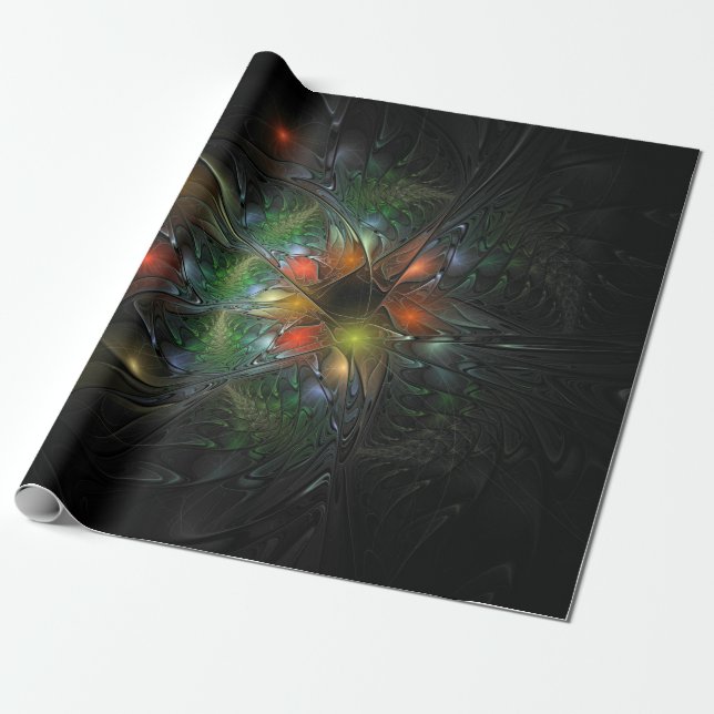 Soft and tenderderness Fraktal Fantasy Blume Geschenkpapier (Ungerollt)