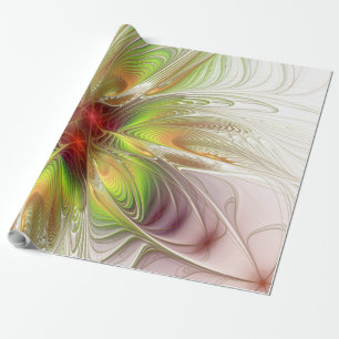 Soft and tenderderness Fraktal Fantasy Blume Geschenkpapier