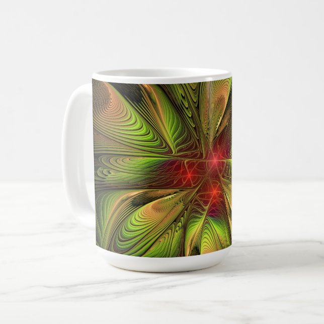 Soft and tenderderness Fraktal Fantasy Blume Kaffeetasse (Vorderseite Links)