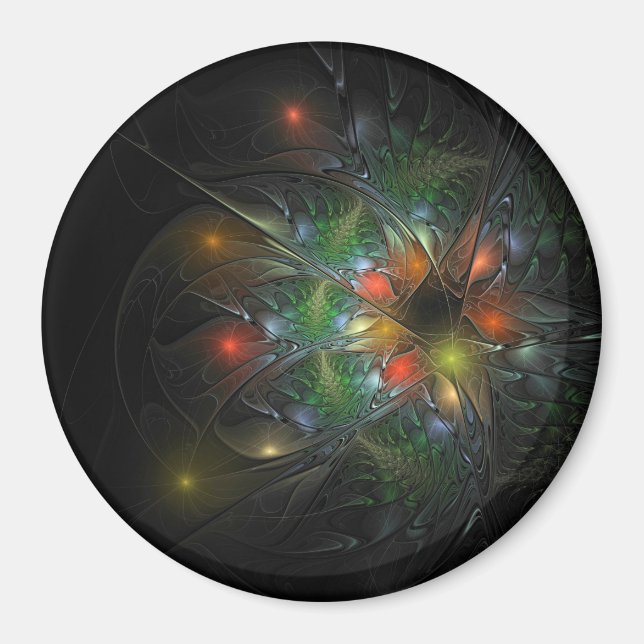 Soft and tenderderness Fraktal Fantasy Blume Magnet (Vorne)