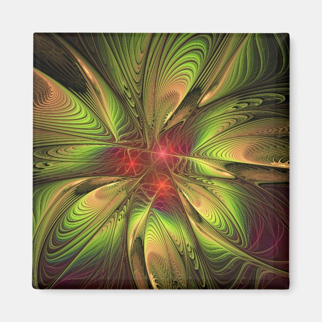 Soft and tenderderness Fraktal Fantasy Blume Magnet (Vorne)