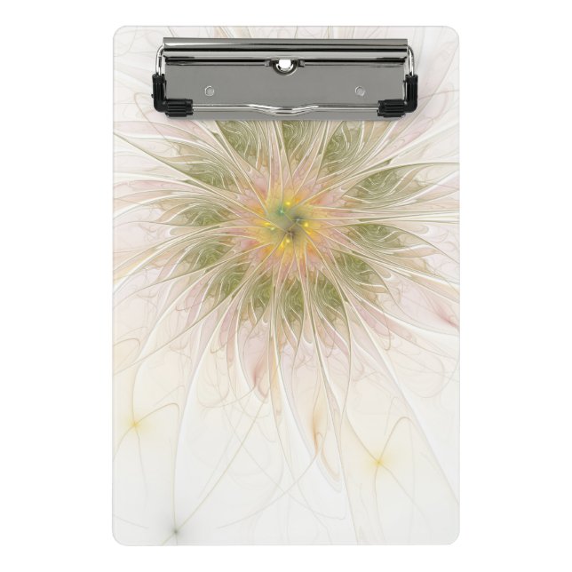 Soft and tenderderness Fraktal Fantasy Blume Mini Klemmbrett (Vorderseite)