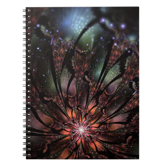 Soft and tenderderness Fraktal Fantasy Blume Notizblock (Vorderseite)