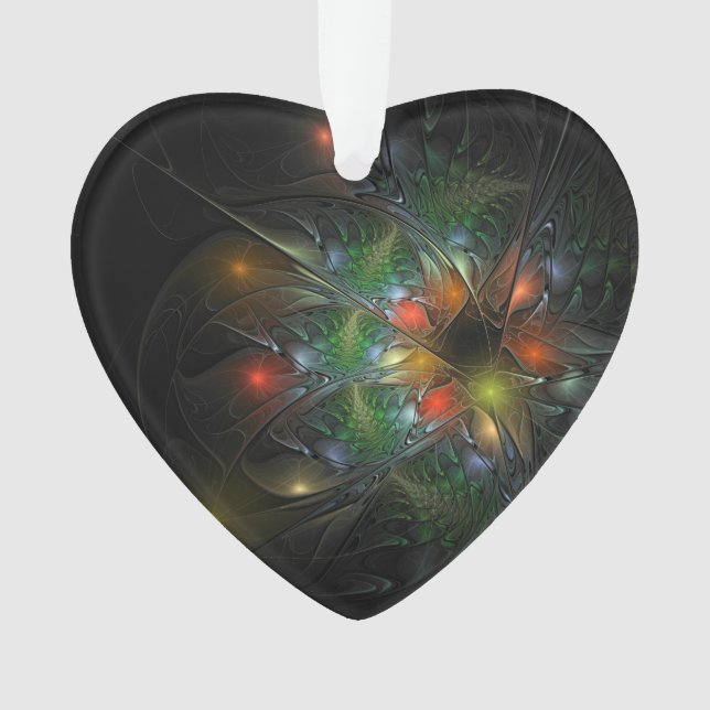Soft and tenderderness Fraktal Fantasy Blume Ornament (Vorderseite)