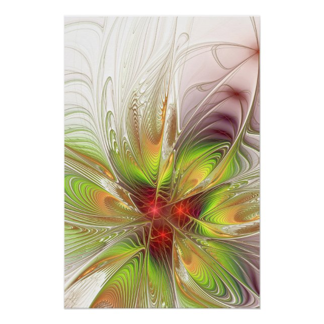 Soft and tenderderness Fraktal Fantasy Blume Poster (Vorderseite)