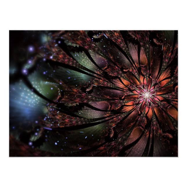 Soft and tenderderness Fraktal Fantasy Blume Poster (Vorderseite)