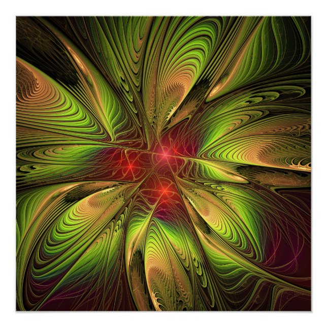 Soft and tenderderness Fraktal Fantasy Blume Poster (Vorderseite)