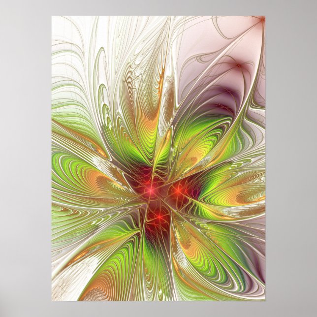 Soft and tenderderness Fraktal Fantasy Blume Poster (Vorne)