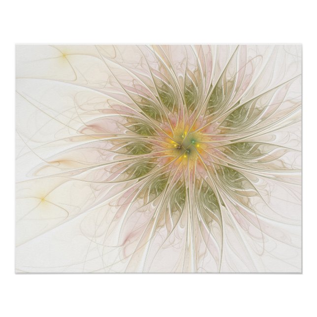 Soft and tenderderness Fraktal Fantasy Blume Poster (Vorderseite)