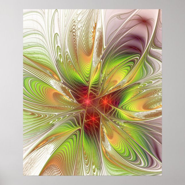 Soft and tenderderness Fraktal Fantasy Blume Poster (Vorne)