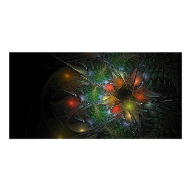 Soft and tenderderness Fraktal Fantasy Blume Poster (Vorderseite)