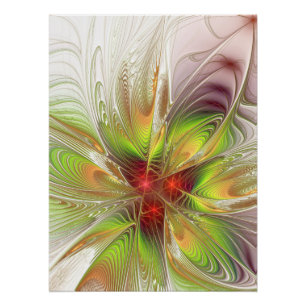 Soft and tenderderness Fraktal Fantasy Blume Poster
