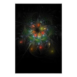 Soft and tenderderness Fraktal Fantasy Blume Poster