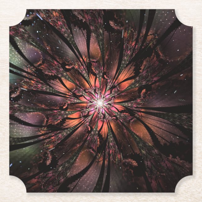 Soft and tenderderness Fraktal Fantasy Blume Untersetzer (Vorderseite)