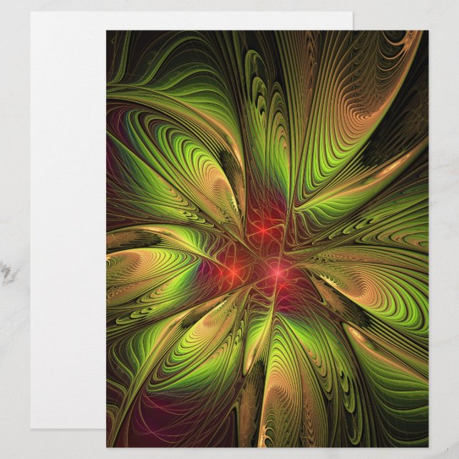 Soft and tenderness fractal fantasy flowers briefbogen (Vorne/Hinten)
