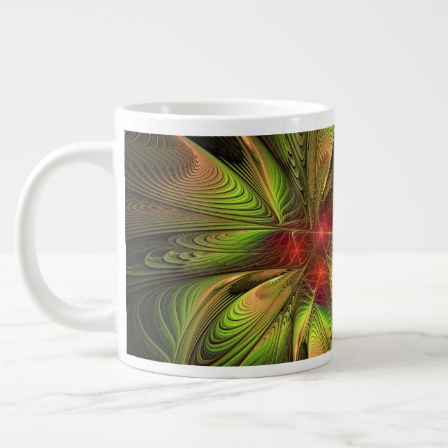Soft and tenderness fractal fantasy flowers Jumbo-Tasse (Links)
