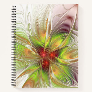 Soft and tenderness fractal fantasy flowers notizbuch