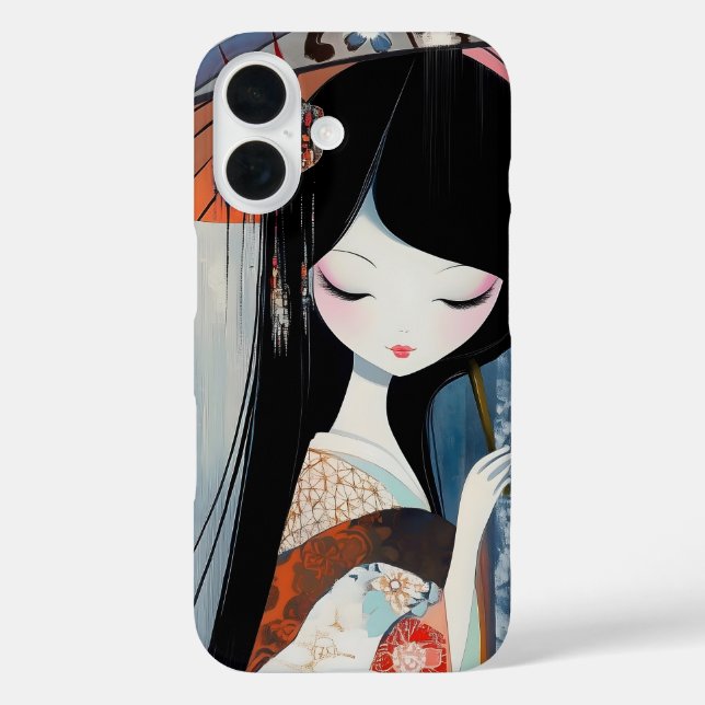 Soft Anime Girl iPhone 16 Hülle (Rückseite)