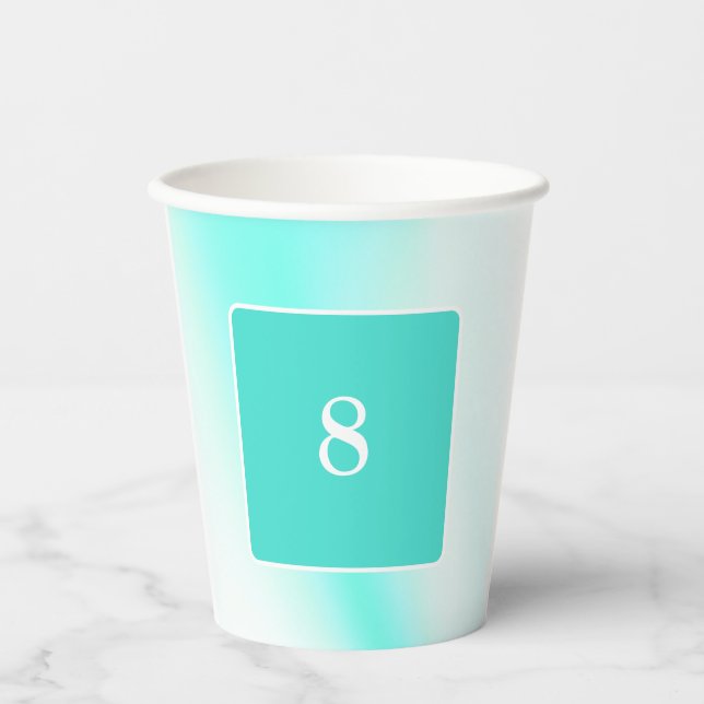 "Soft Aqua" - individuell anpassbarer Papierbecher (Vorderseite)