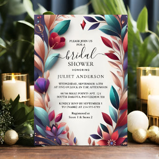 Soft Aquamarin Fall Bold Jewel Tone Brautparty Einladung