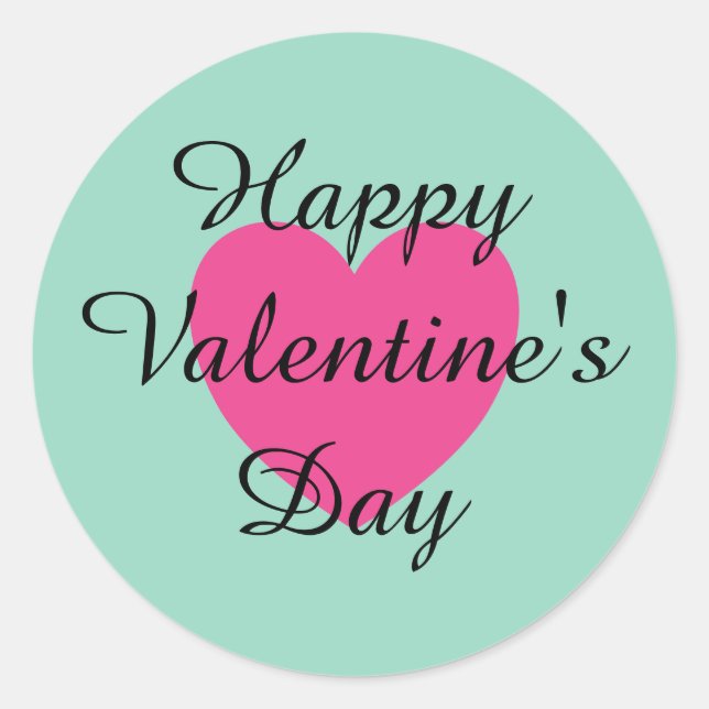 Soft Aquamarin - Happy Valentine's Sticker (Vorderseite)
