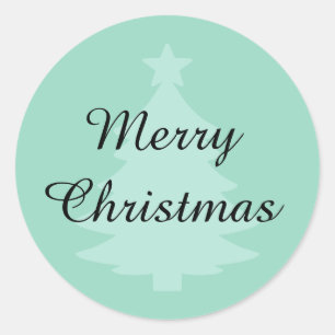 Soft Aquamarin Merry Christmas Sticker