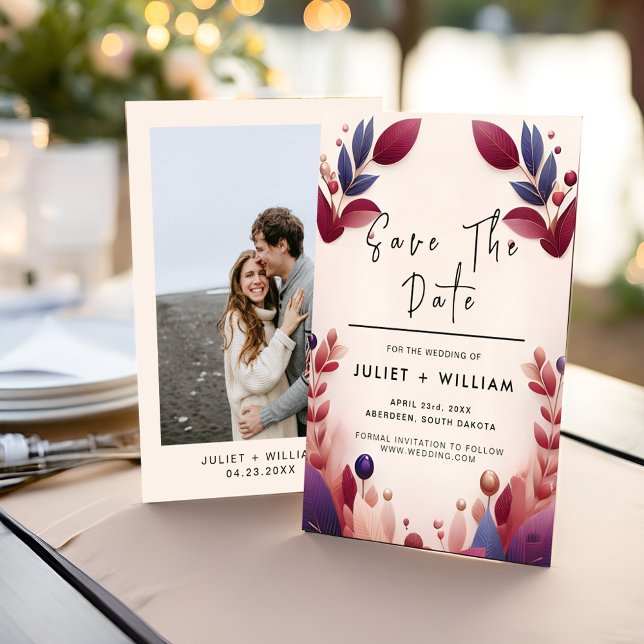 Soft Aquamarine Fall Bold Jewel Tone Wedding Save The Date (Von Creator hochgeladen)