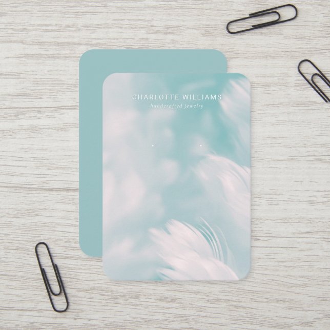Soft Aquamarine Petalschmuckkarte Visitenkarte (Vorderseite/Rückseite Beispiel)