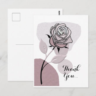 Soft Artistic Lavander Rose Thank You  Postkarte